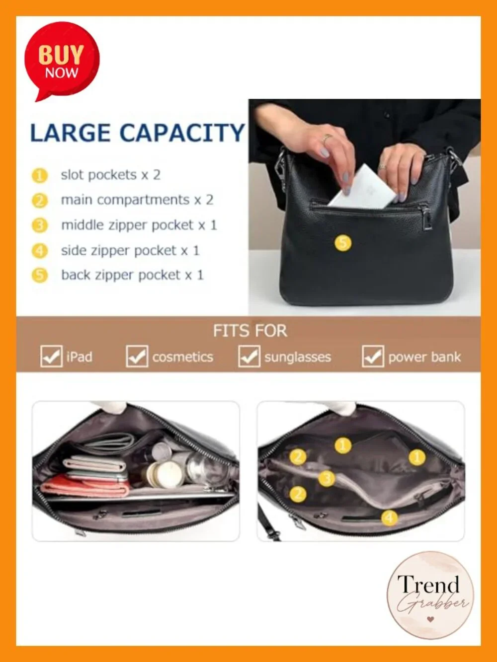 Genuine Leather Hobo Purse for Women Large Crossbody Bag Tote Shoulder Satchel